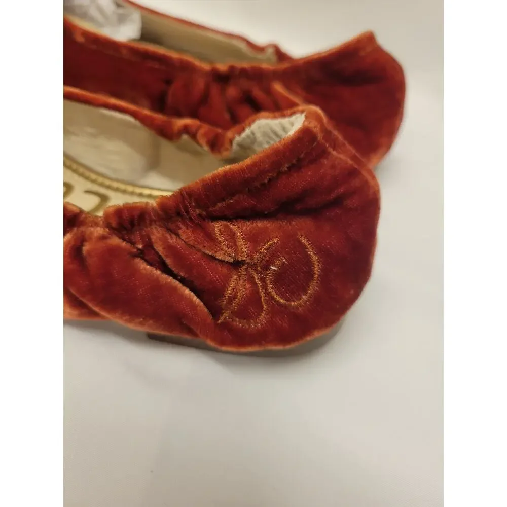 NWOT Sam Edelman Farrah Velvet Crystal Bow Girls Ballet Flat 1
